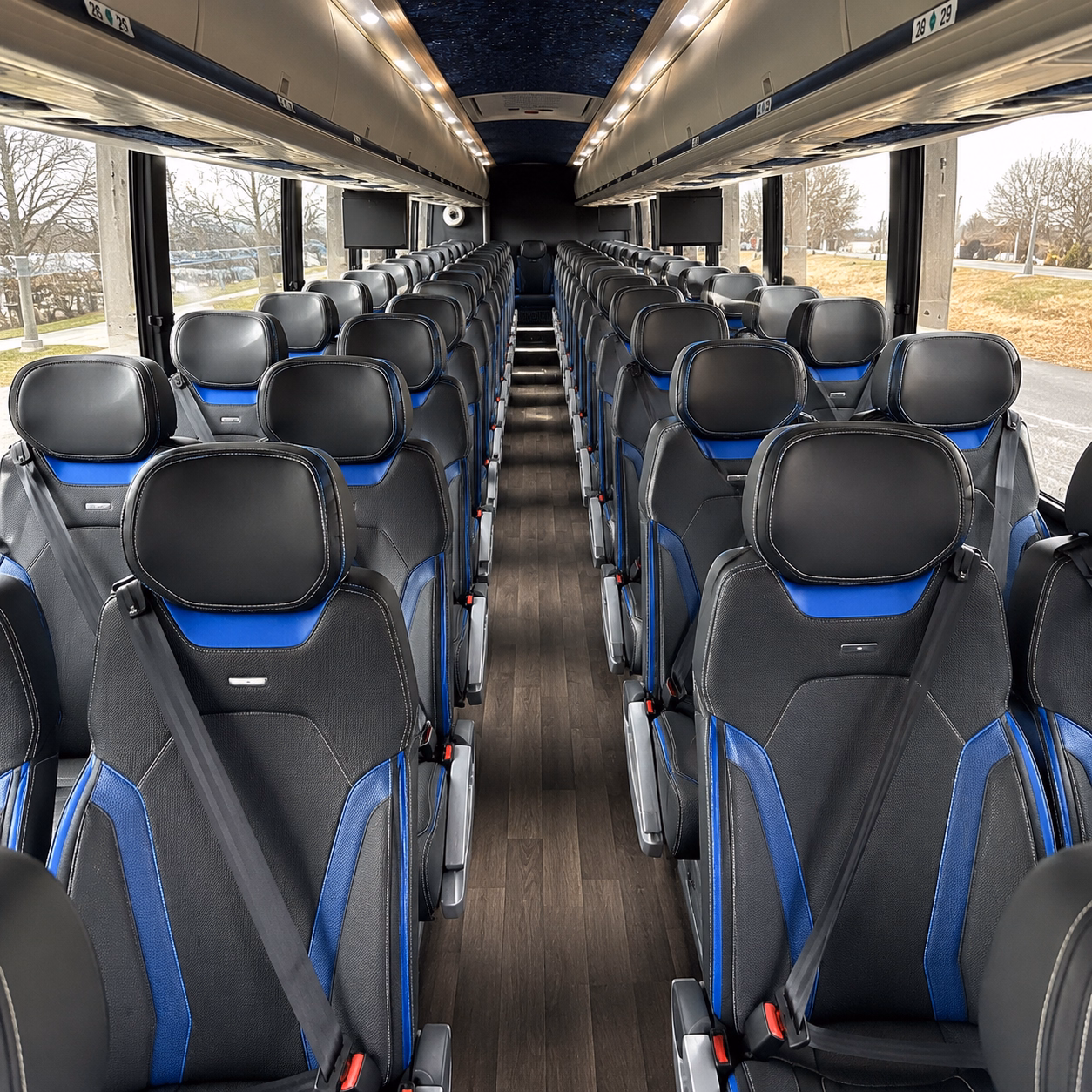 charter buses ready for the 20 mile run up i 65 to nashville