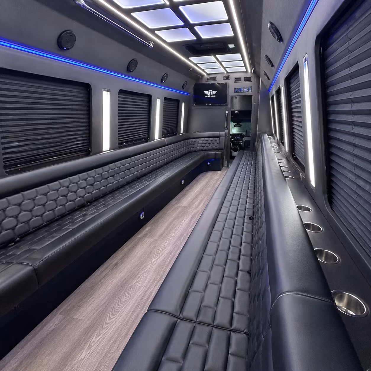 franklin party bus rental interior